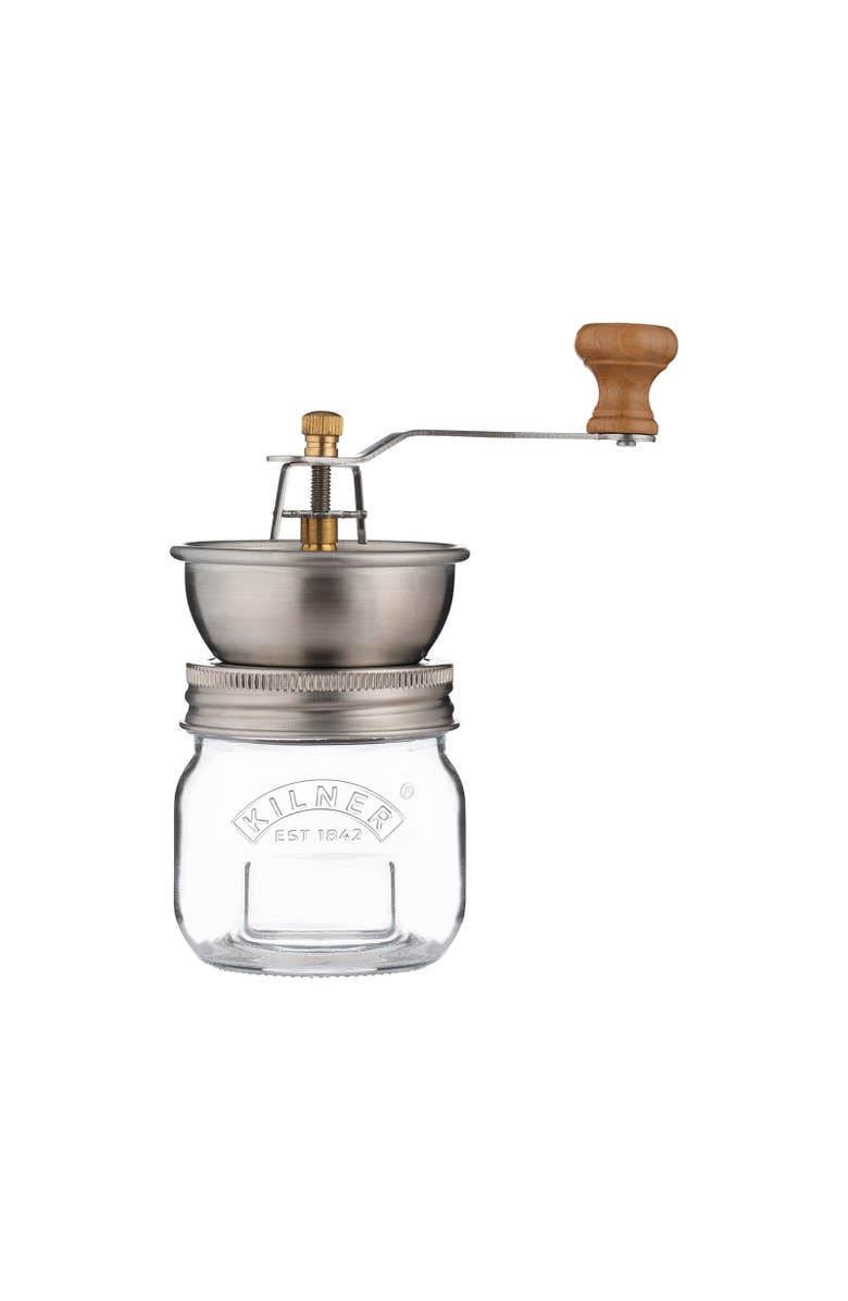 Kilner Seasoning Grinder, Refillable Glass Spice Mill with Stainless Steel Grinder, Main, color, Clear