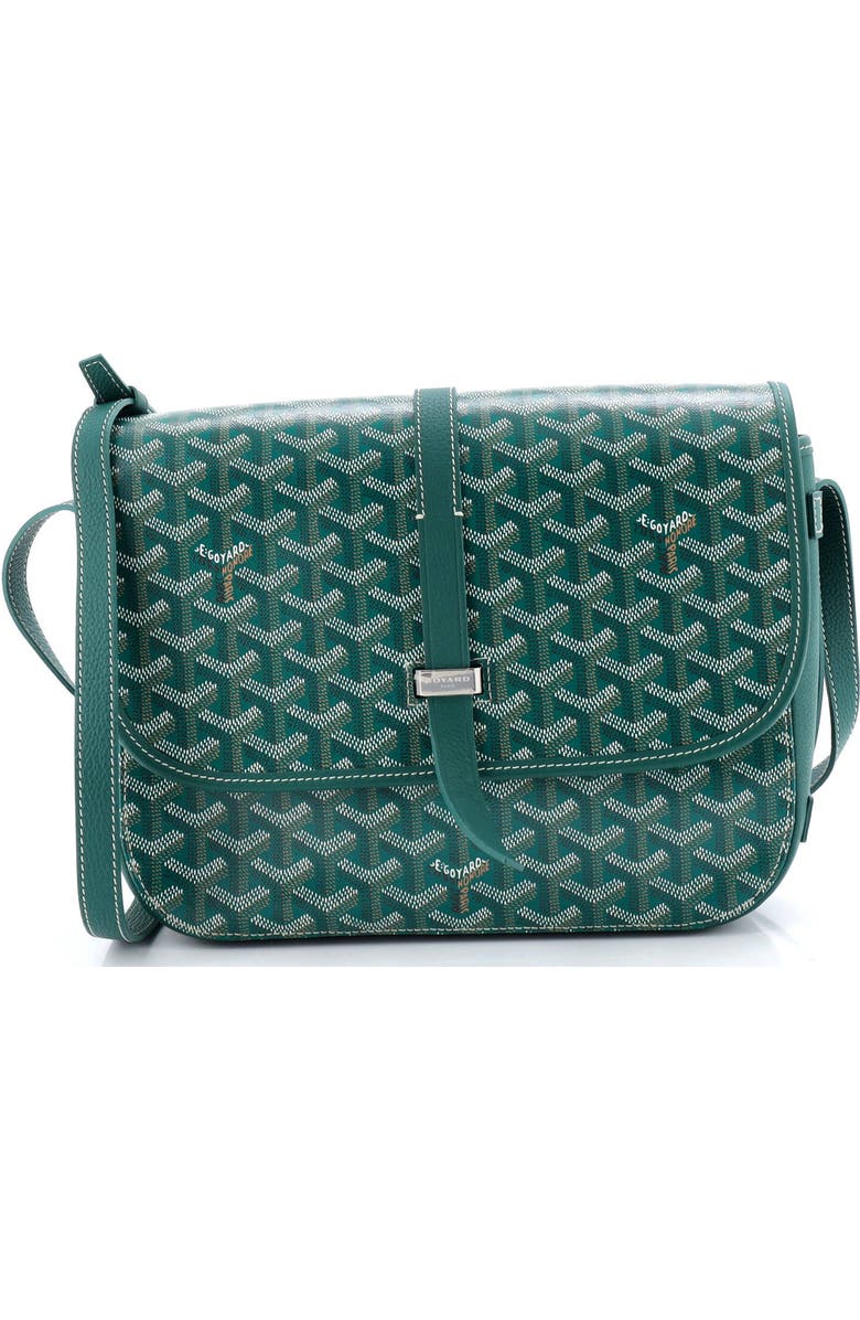 Pre-Owned Goyard Belvedere II Messenger Bag Coated Canvas MM, Main, color, Green