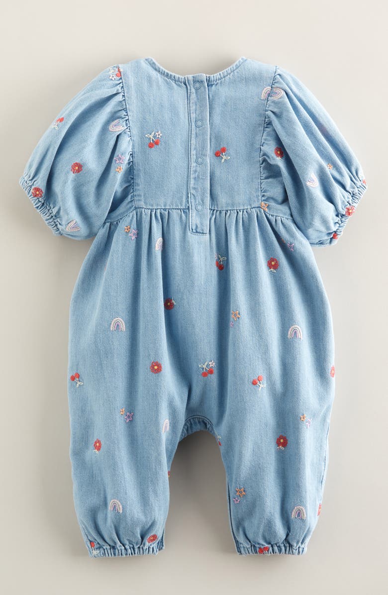 Embroidered Denim Bubble Romper