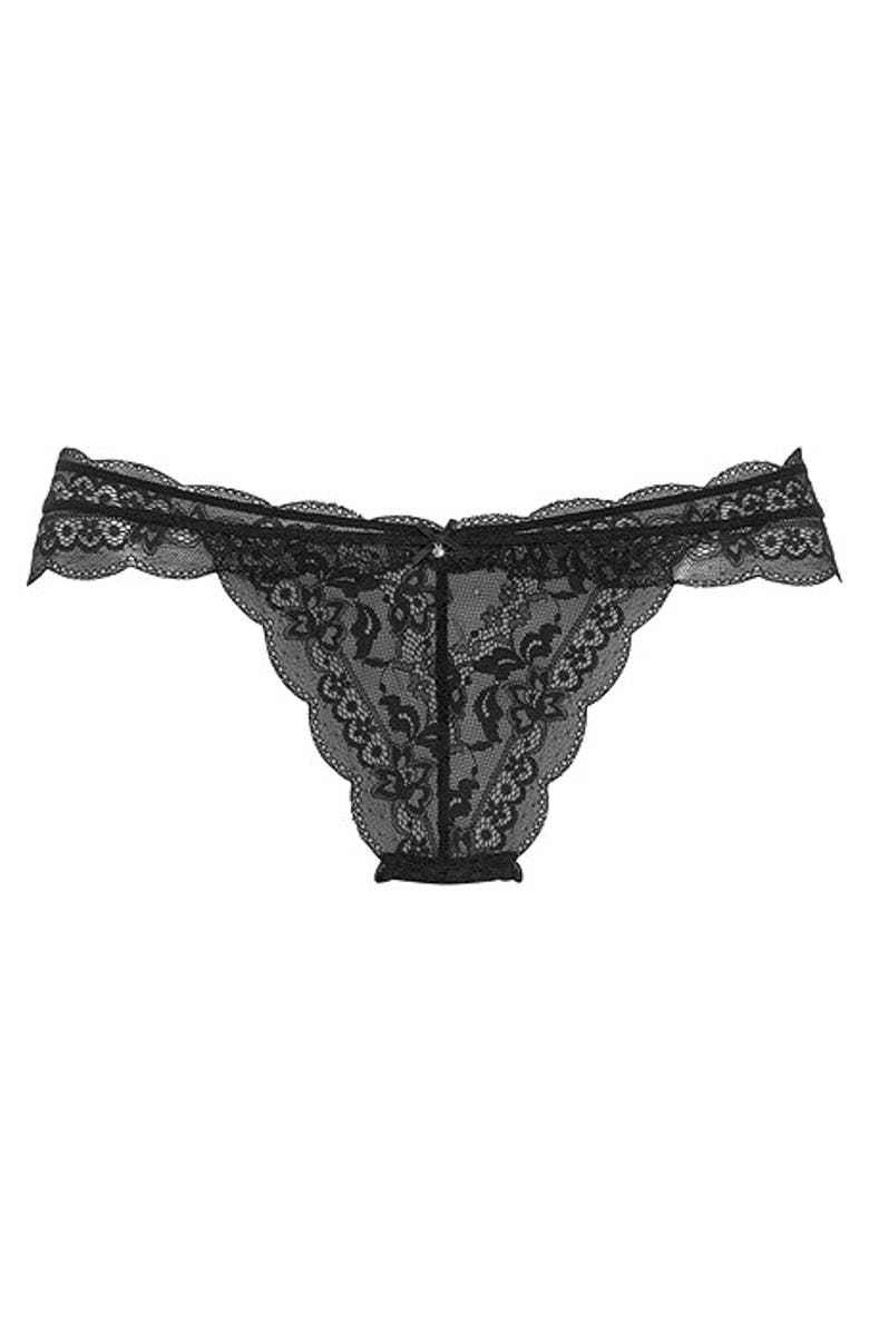 LASCANA Women's Lace Cheeky Panty, Main, color, Black