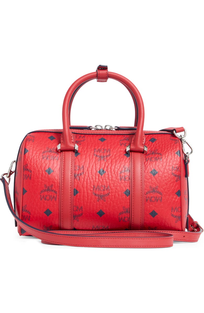 MCM Aren Visetos Barrel Bag, Alternate, color,