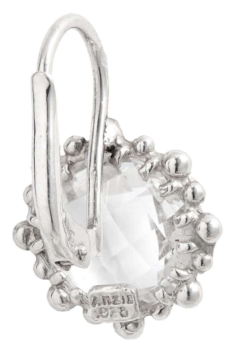 Dew Drop Snowflake White Topaz Drop Earrings, Alternate, color, SILVER
