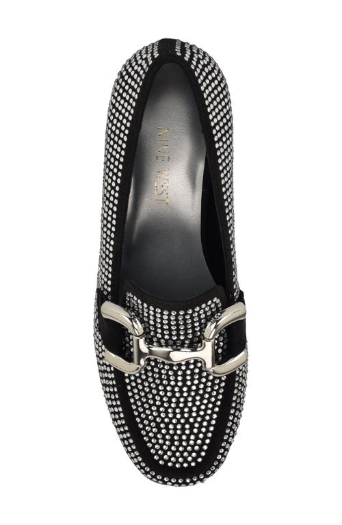 Nine West Lilma Womens Embellished Textured Slip-on Sneakers In Black