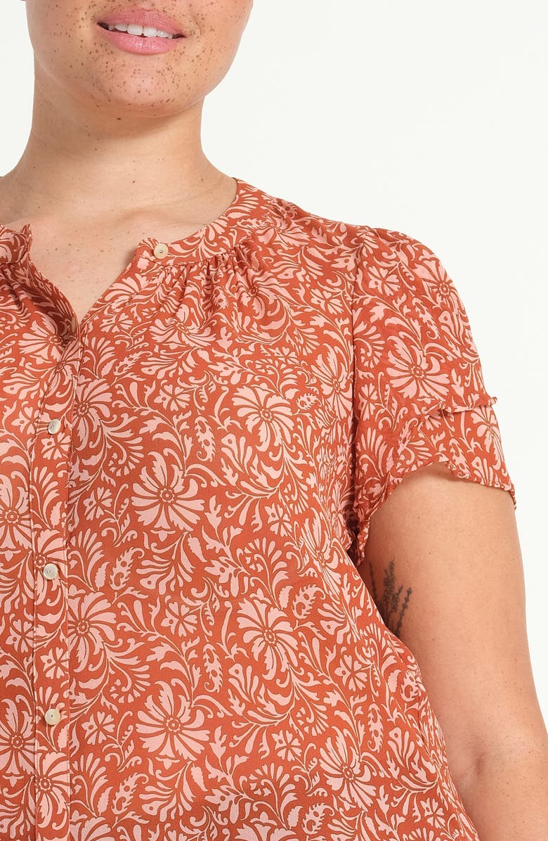 Estelle Bellavie Puff Sleeve Shirt, Alternate, color, Rosewood