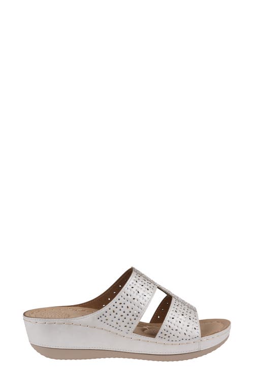 Gc Shoes Carrie Rhinestone Wedge Sandal In White