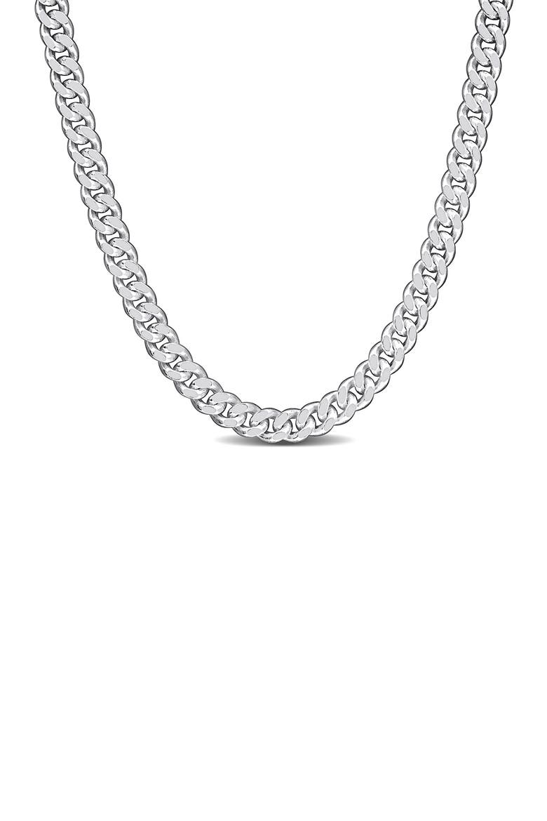 2.6mm Curb Link Chain Necklace, Main, color, SILVER