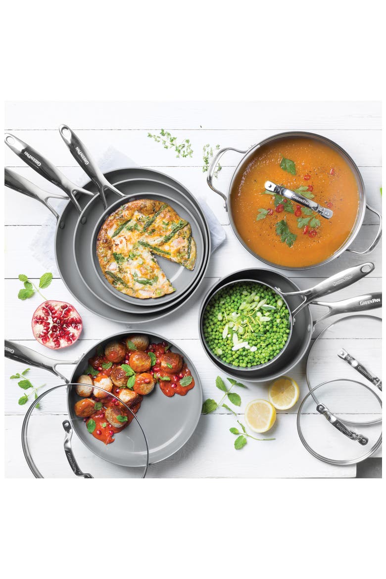 Valencia Pro 11-Piece Anodized Aluminum Ceramic Nonstick Cookware Set, Alternate, color, BLACK