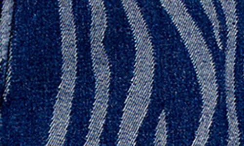Nasty Gal Zebra Print Wide Leg Jeans In Dark Indigo