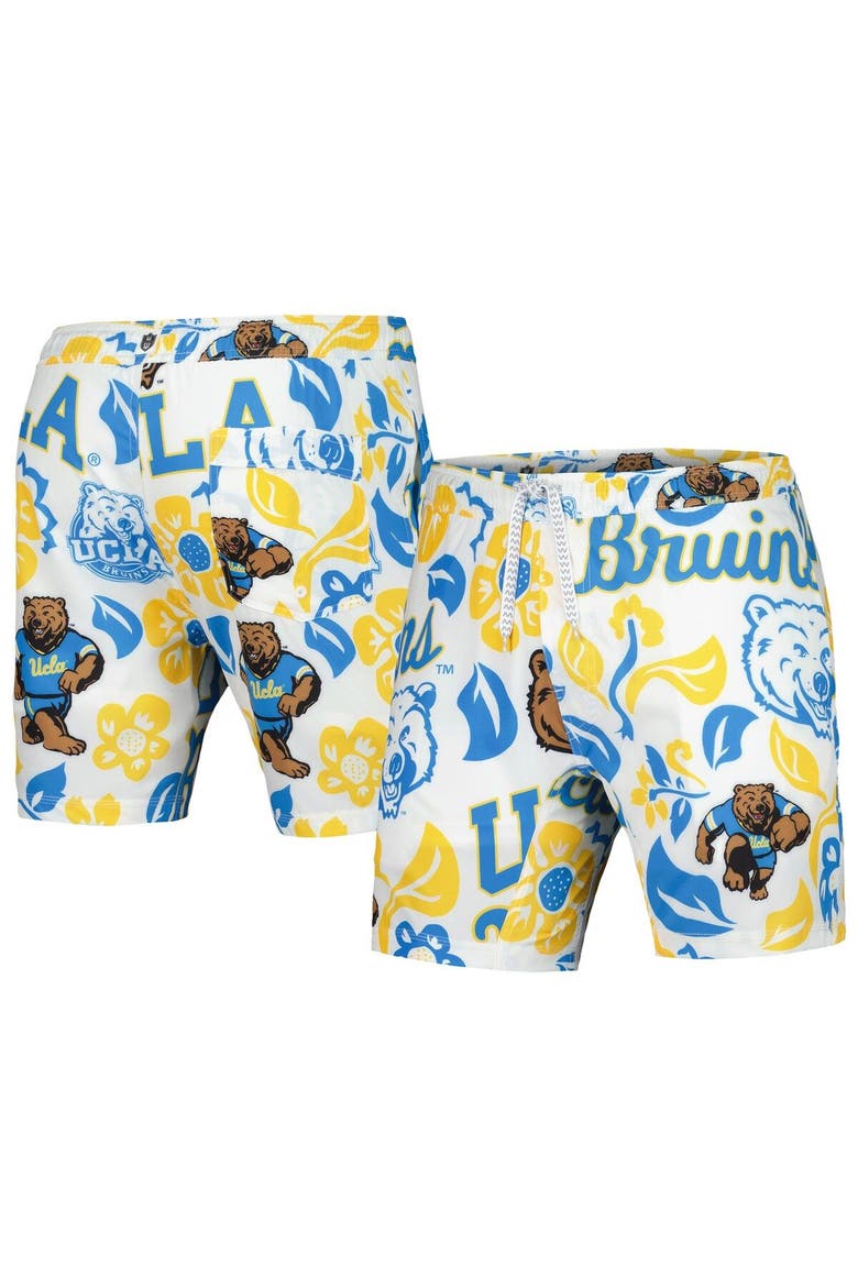 Men's Wes & Willy  White UCLA Bruins Vault Tech Swimming Trunks, Main, color, White