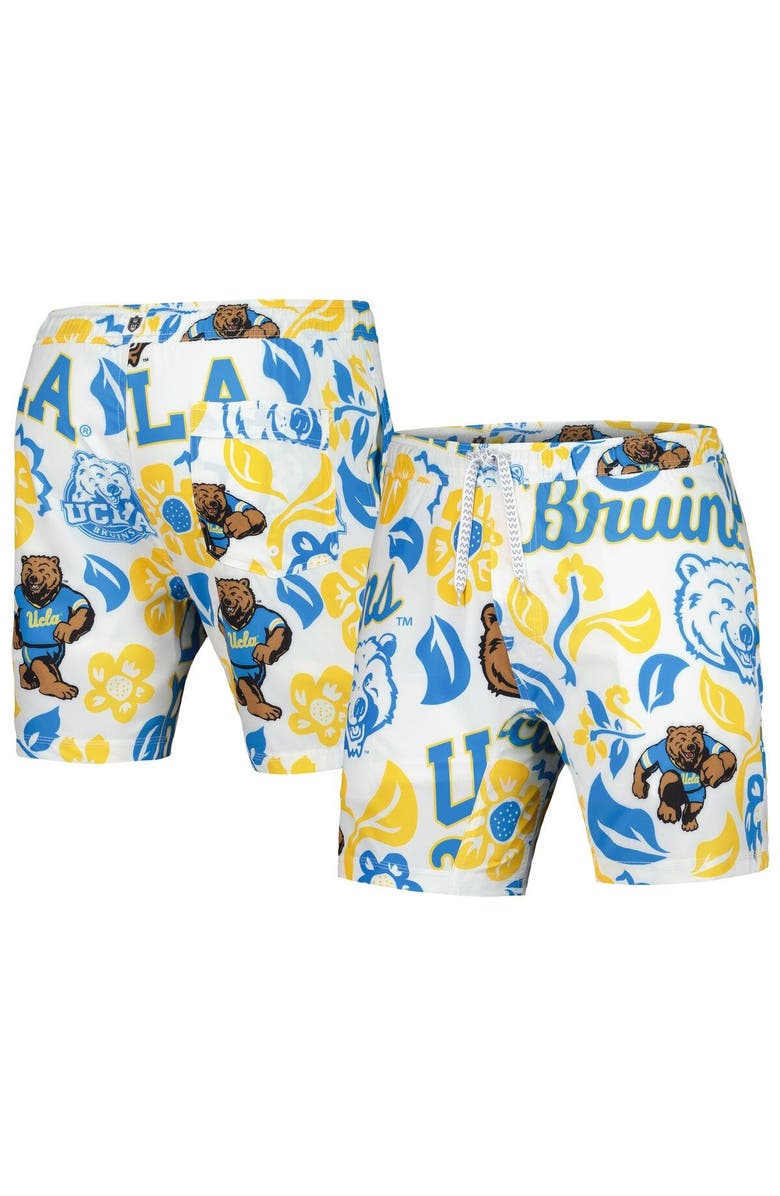 Wes & Willy Men's Wes & Willy  White UCLA Bruins Vault Tech Swimming Trunks, Main, color, 