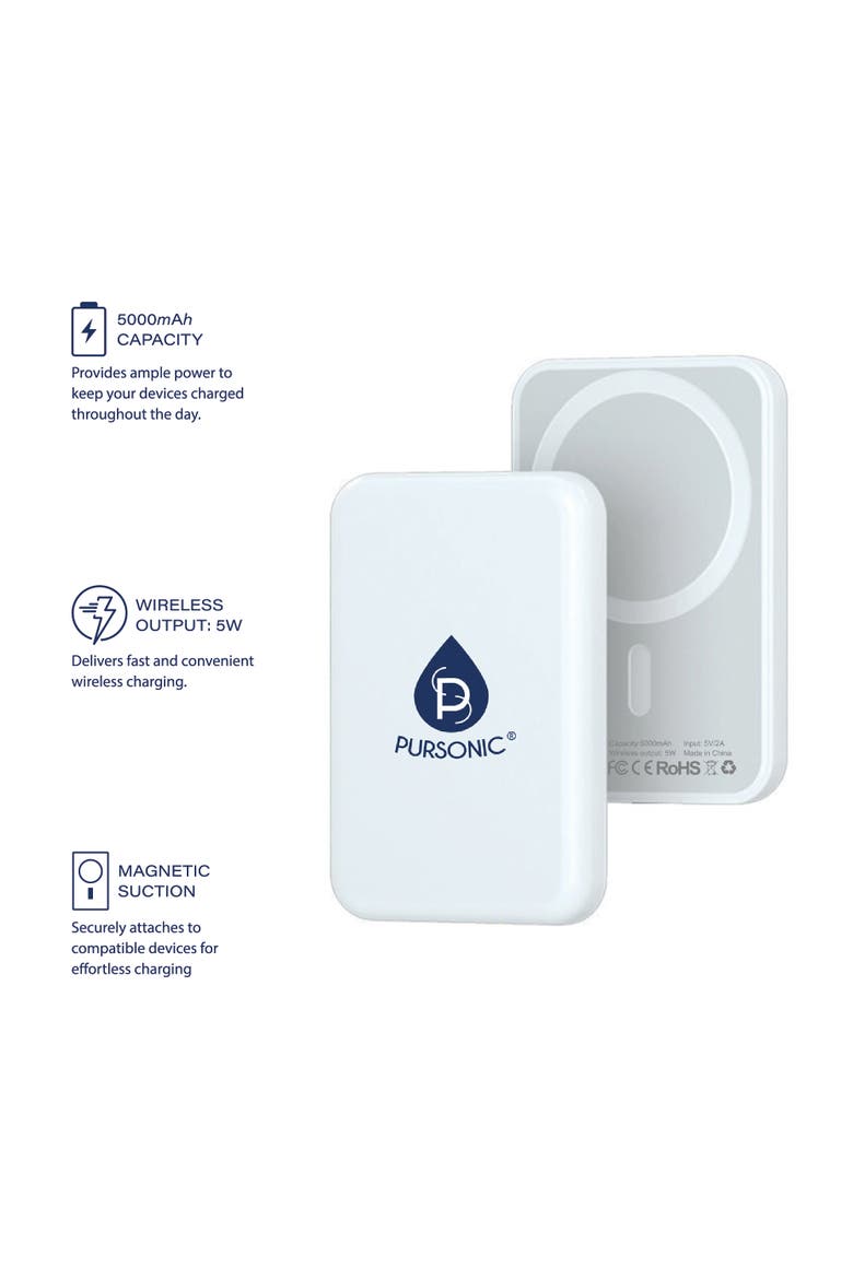 Magnetic Wireless Power Bank, Alternate, color, White