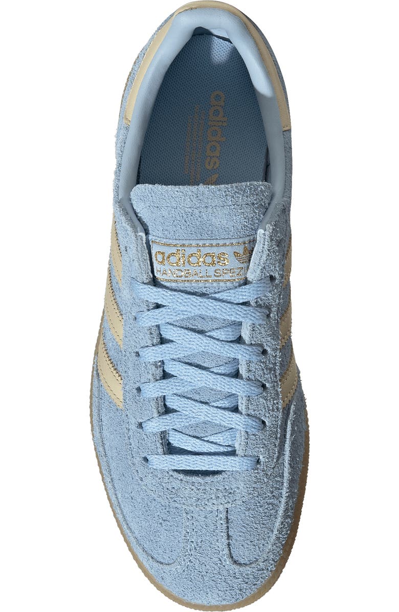 adidas Handball Spezial Sneaker, Alternate, color, Clear Sky/ Vanilla/ Gold
