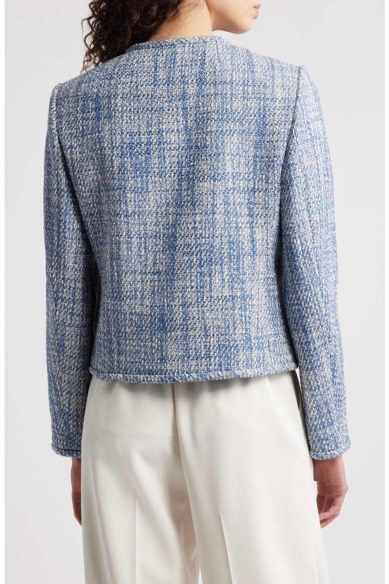 Cotton Tweed Collarless Jacket, Alternate, color, BLUE MULTI