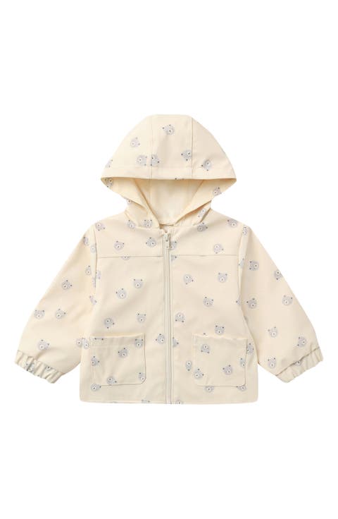 Print Hooded Raincoat