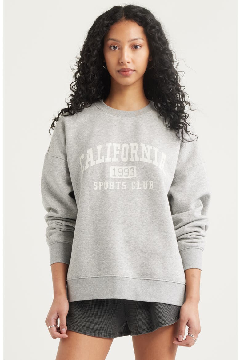 Graphic Sweatshirt, Main, color, GREY HEATHER CALI SPORTS CLUB