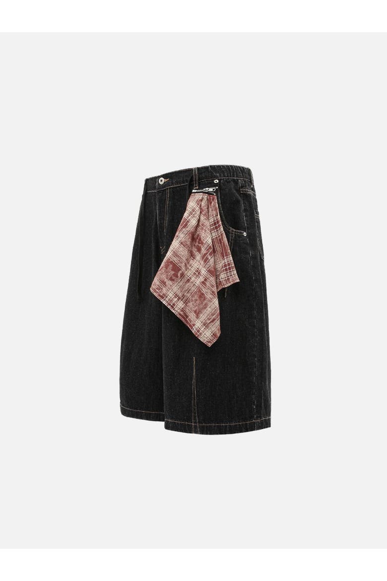 Baggy Longline Jorts, Alternate, color, Black