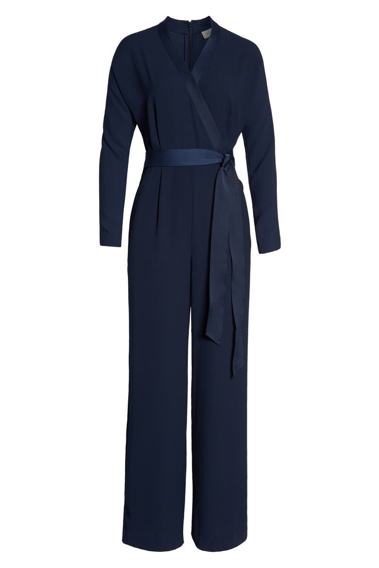 Surplice Jumpsuit, Alternate, color, NAVY