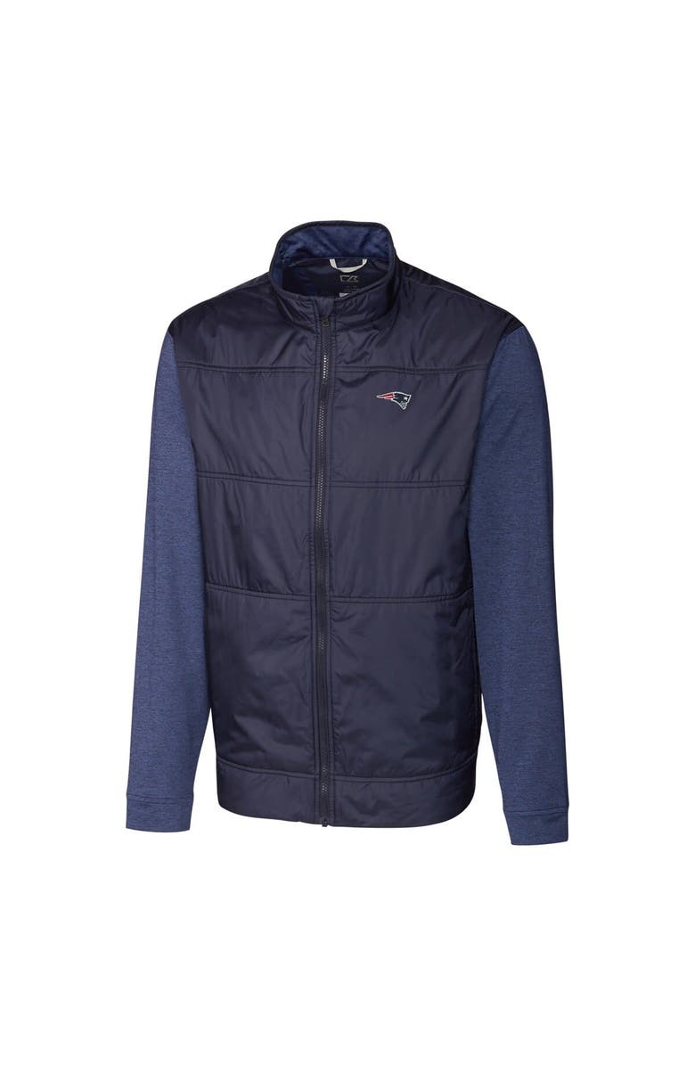 Cutter & Buck Men's Cutter & Buck Navy New England Patriots Stealth Big & Tall Full-Zip Jacket, Main, color, 
