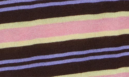 Sandy Liang Summers Stripe Merino Wool Cardigan In Brown