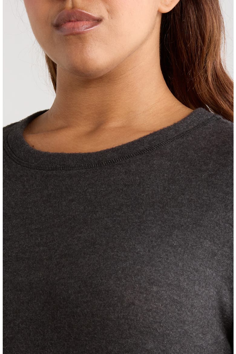 Hacci Knit Crewneck Top, Alternate, color, CHARCOAL