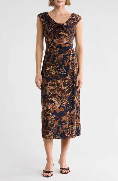 Cowl Neck Midi Dress
