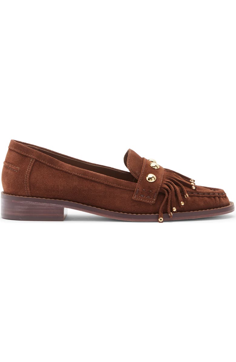 Cinq à Sept Gina Studded Loafer, Alternate, color, Dark Sepia