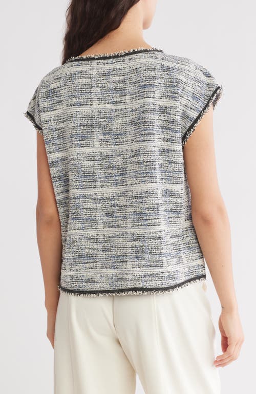 Shop Max Studio Tweed Shell In Ivory/navy