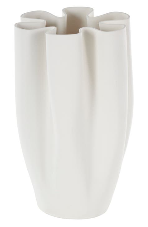 Fluted Ceramic Vase