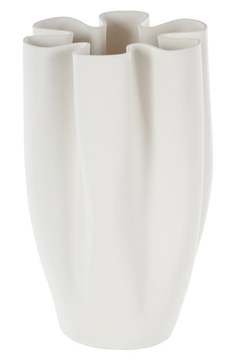Fluted Ceramic Vase