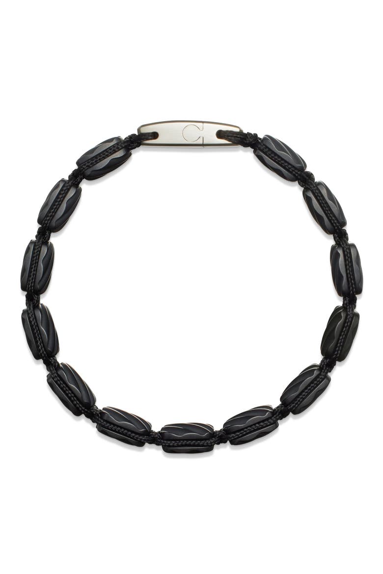 Men's Woven Tile Bracelet in Black Titanium & Sterling Silver, Alternate, color, BLCK TITANIUM W/ STERLING SILV