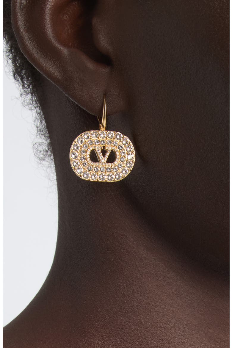VLOGO Signature Pavè Earrings, Alternate, color, GOLD