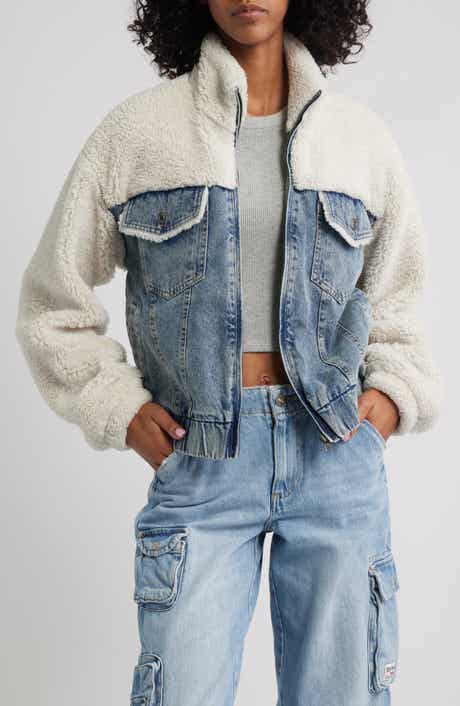 Thread & Supply Denim & Faux Shearling Trucker Jacket