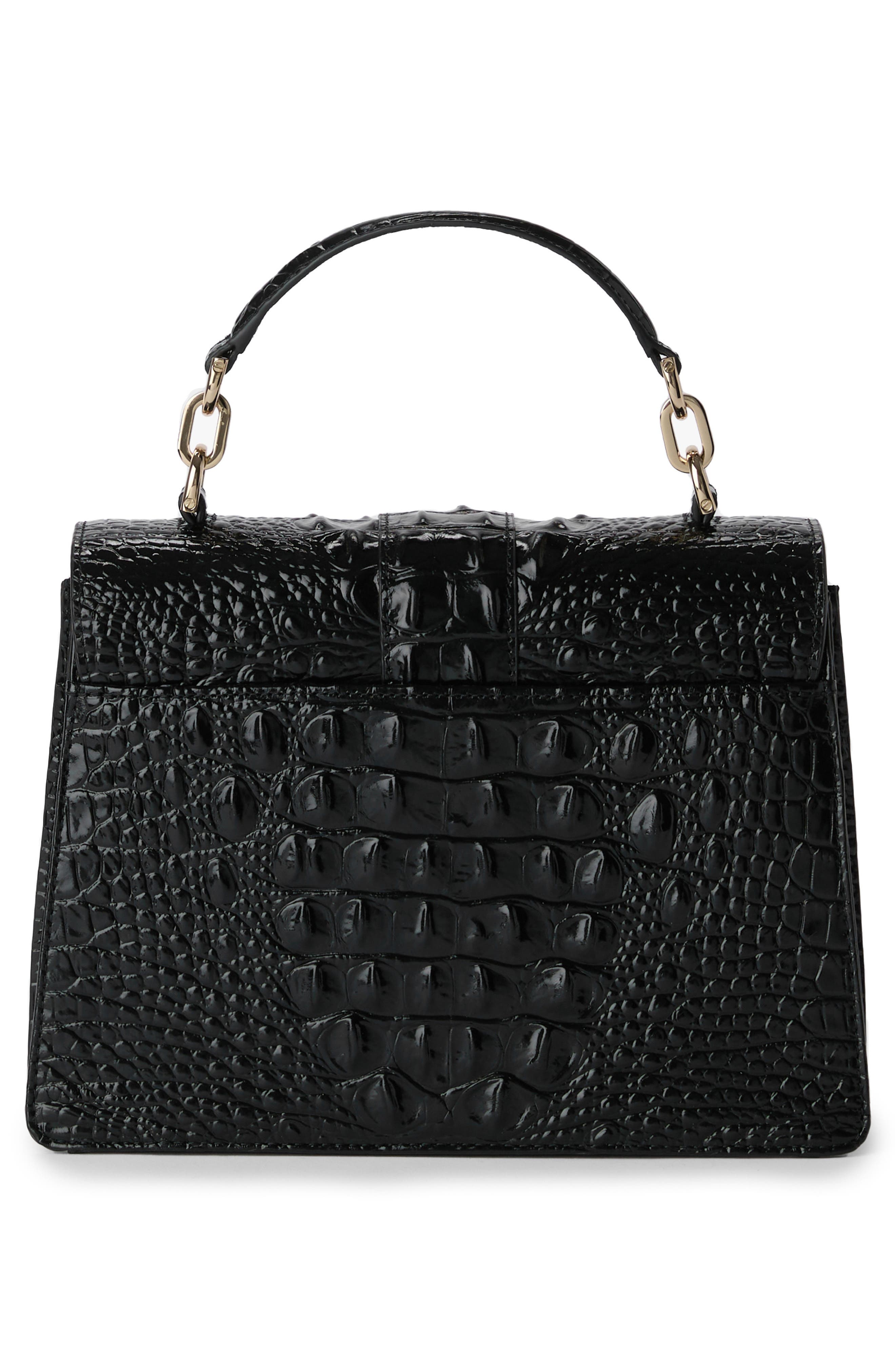 Brahmin Small Hallie Croc Embossed Leather Top Handle Bag, Alternate, color, 