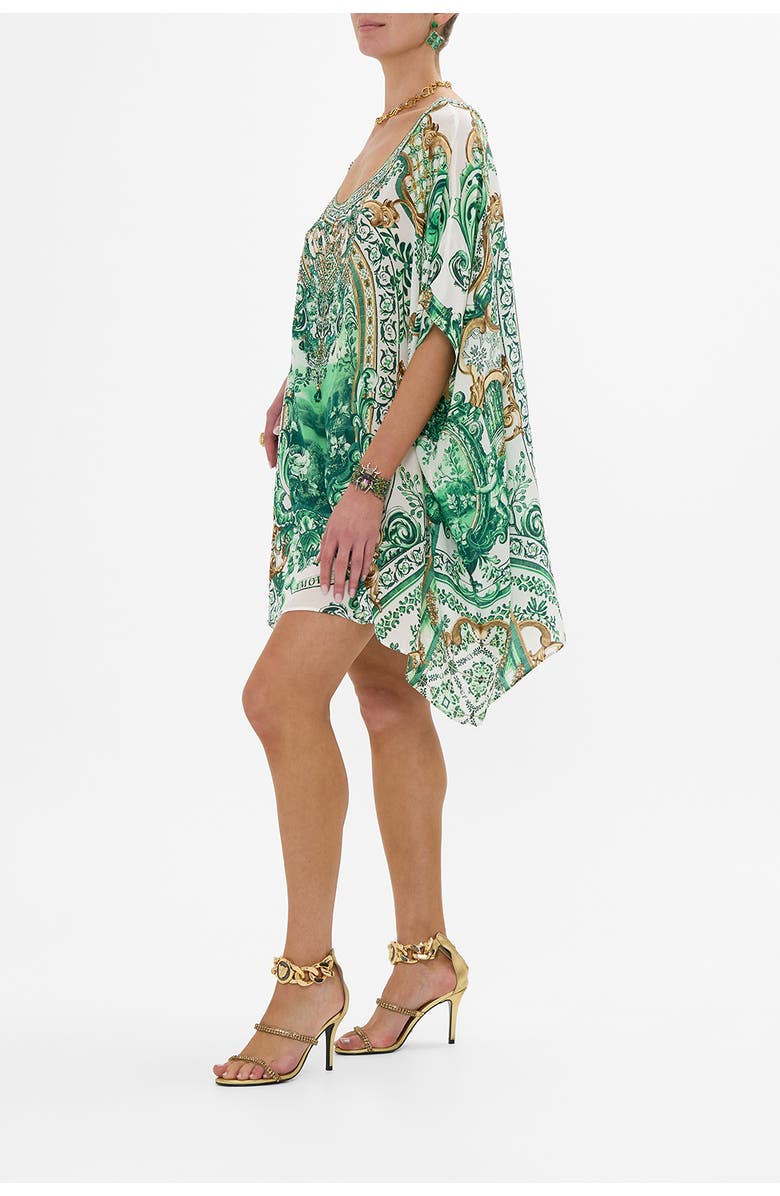 Camilla Short Round Neck Kaftan Corridor Of Calm, Alternate, color, 