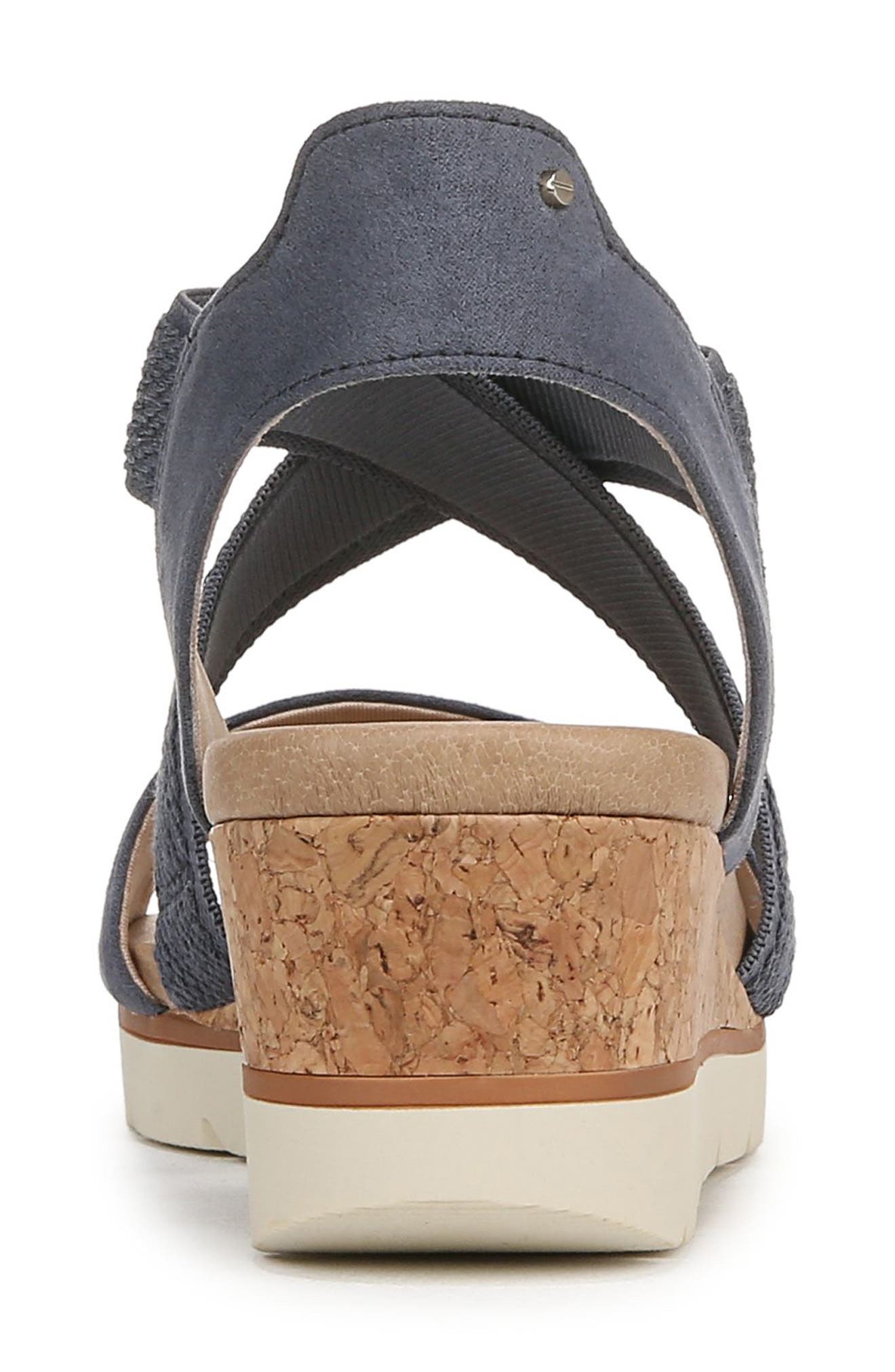 Just Cute Platform Wedge Sandal, Alternate, color, NAVY
