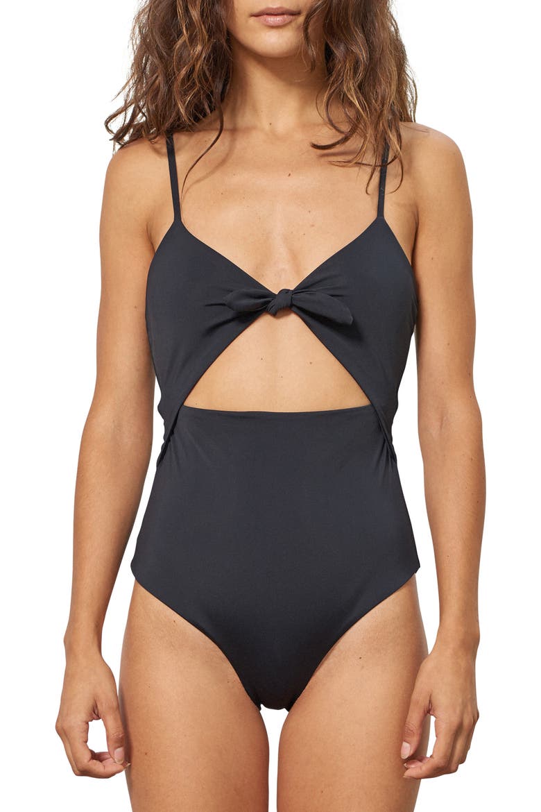 Kia Cutout One-Piece Swimsuit, Main, color, BLACK