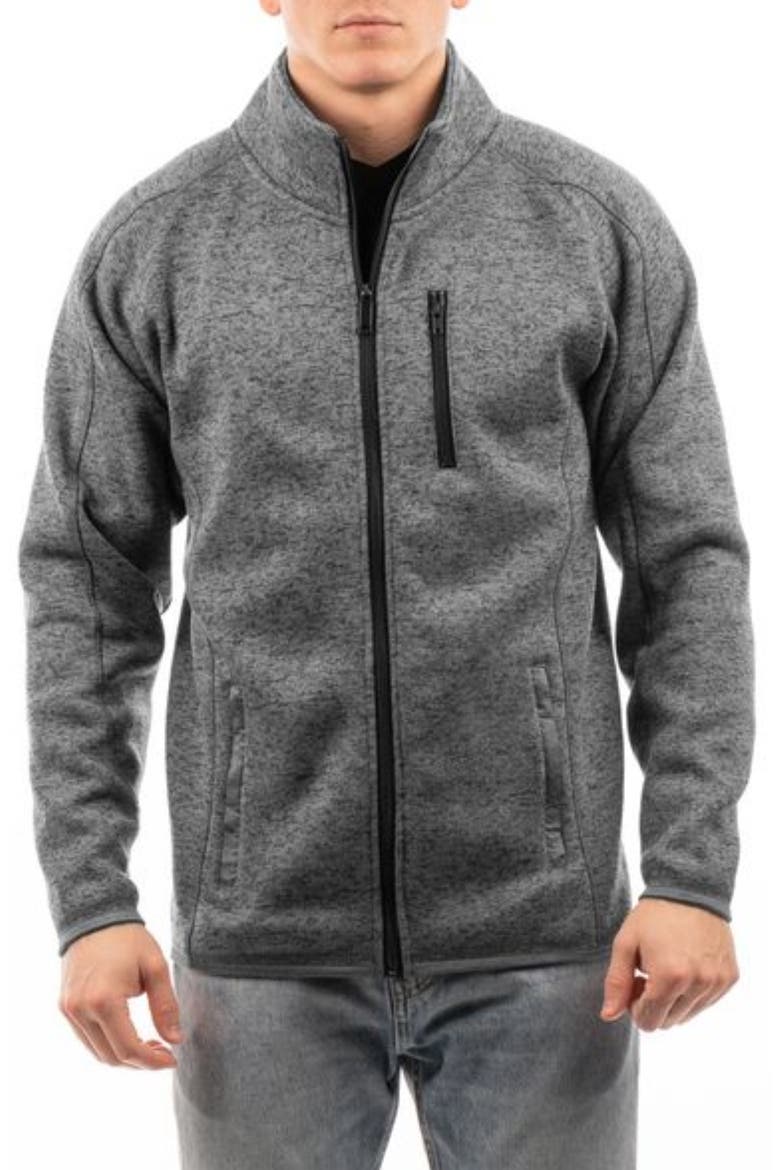 Knit Sweater Jacket, Main, color, HEATHER CHARCOAL