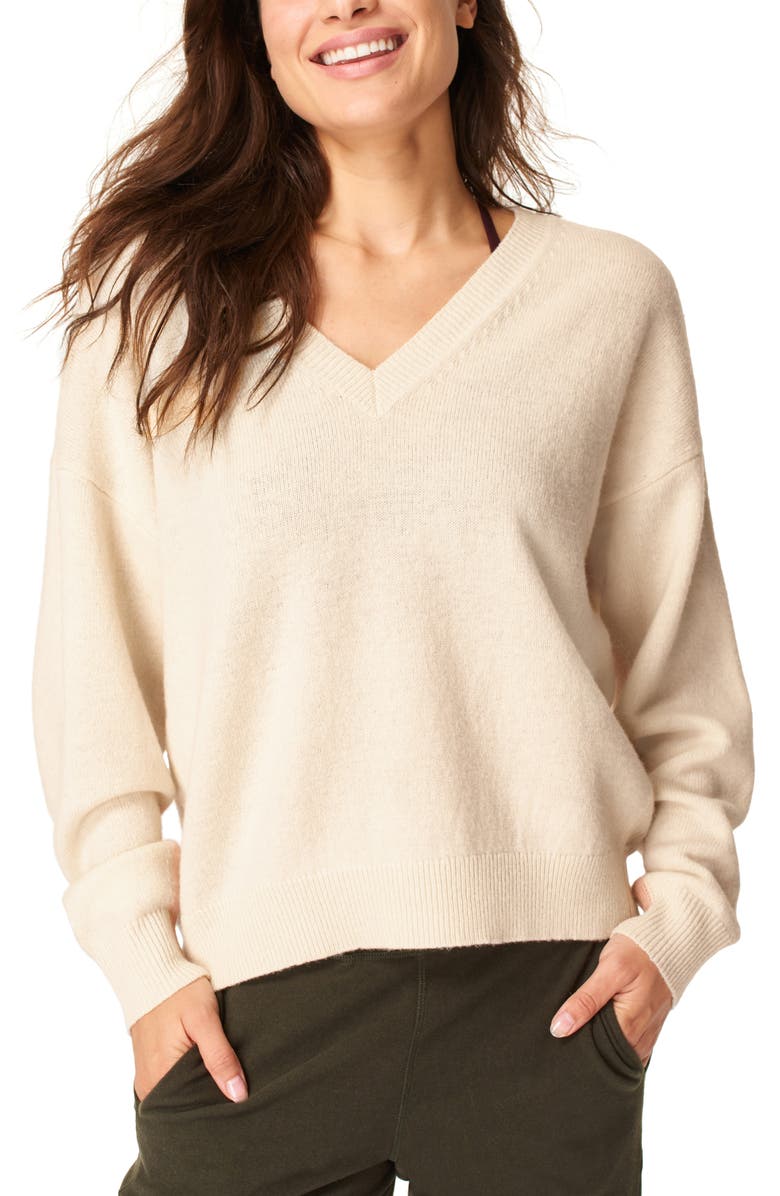Sweaty Betty Recline Wool V-Neck Sweater, Main, color,