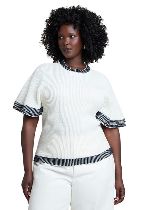 Tipping Detail Cropped Cardigan