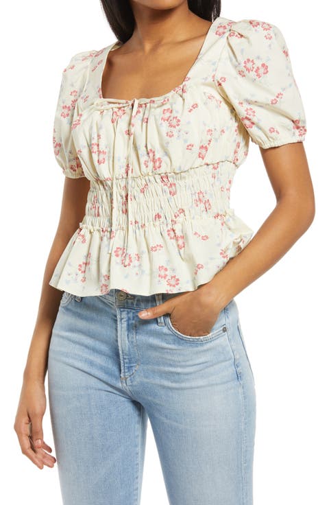 Lucian Floral Smocked Waist Top
