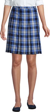 Lands' End School Uniform Young Plaid Box Pleat Skirt Top of the Knee