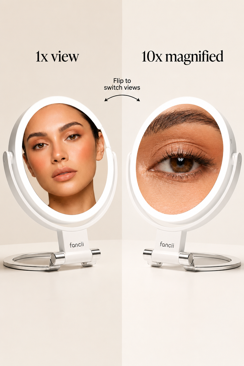 Sadie Double Sided Travel Mirror, Alternate, color, White