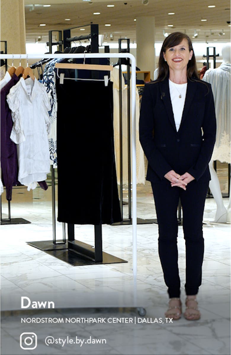 Stretch Velvet Midi Skirt, sales video thumbnail