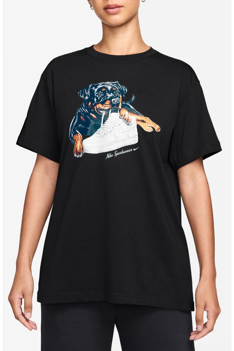 Sportswear Graphic Boyfriend T-Shirt, Main, color, 010 BLACK