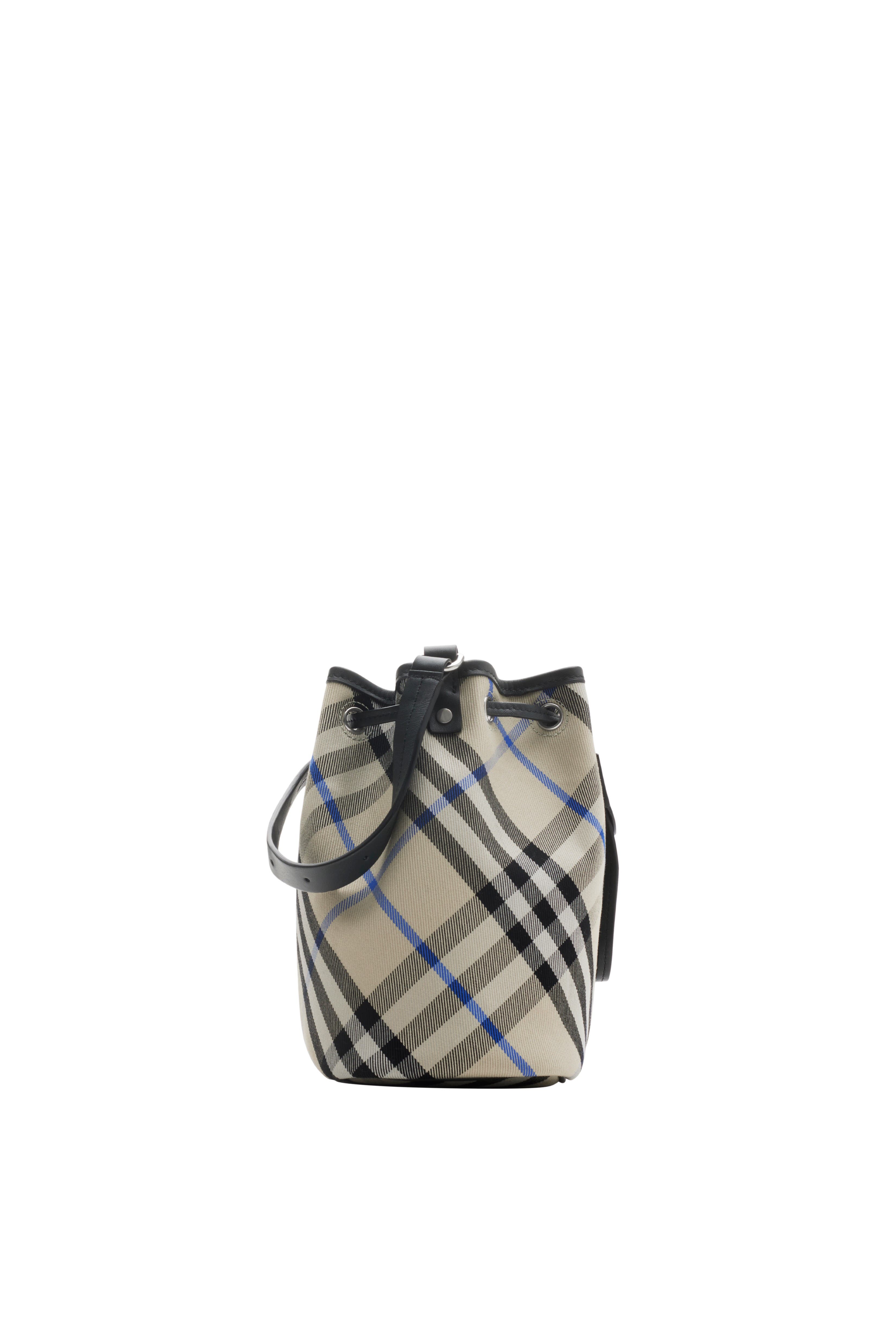 Burberry Mini Check Bucket Bag, Alternate, color, 