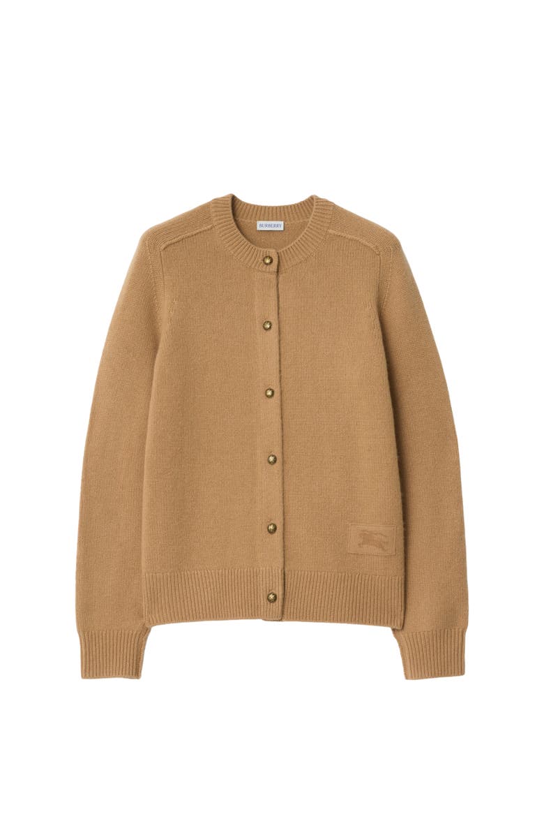 Burberry Cashmere Cardigan, Alternate, color, Butterscotch Brown