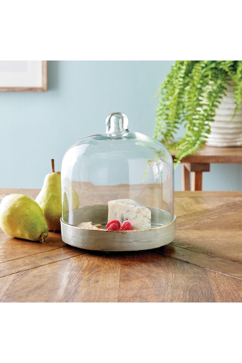 Kammie Tray With Cloche, Alternate, color, Green