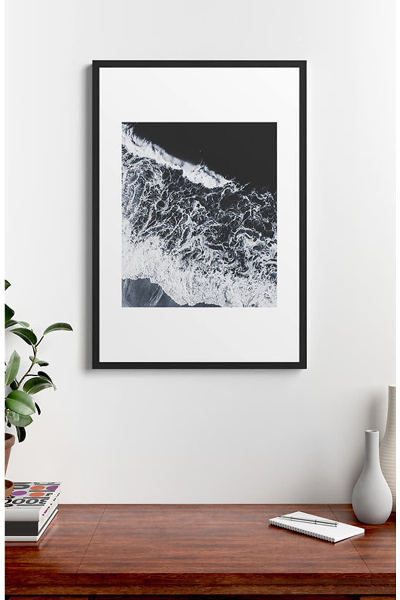 Sea Lace Framed Wall Art, Alternate, color, BLACK