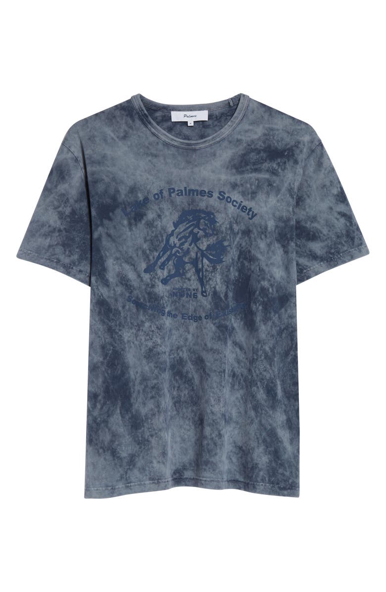 PALMES Lake Print Cotton T-Shirt, Main, color, Navy