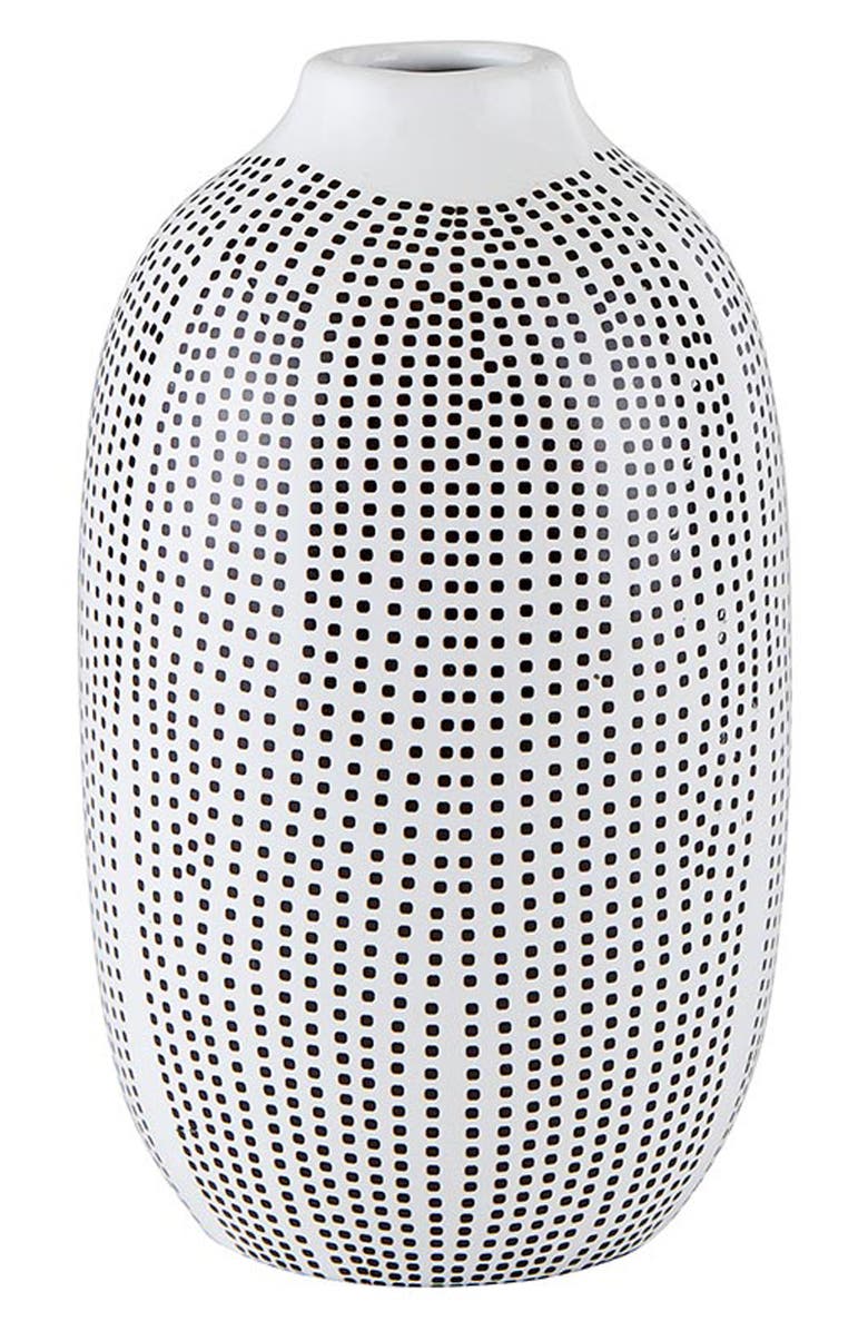 CREATIVE BRANDS Large Dotted Ceramic Vase, Main, color, White